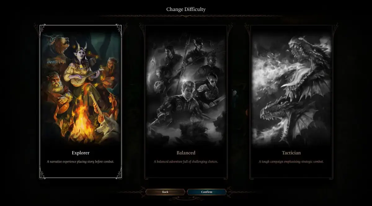Baldur's Gate 3 Explorer difficulty portrait